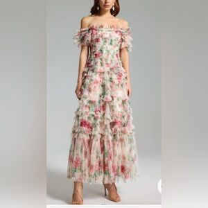 Catchall off the shoulder floral gown NWT